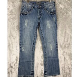 Guess Jeans Women's Size 34 Blue Distressed Bootcut Denim Pants